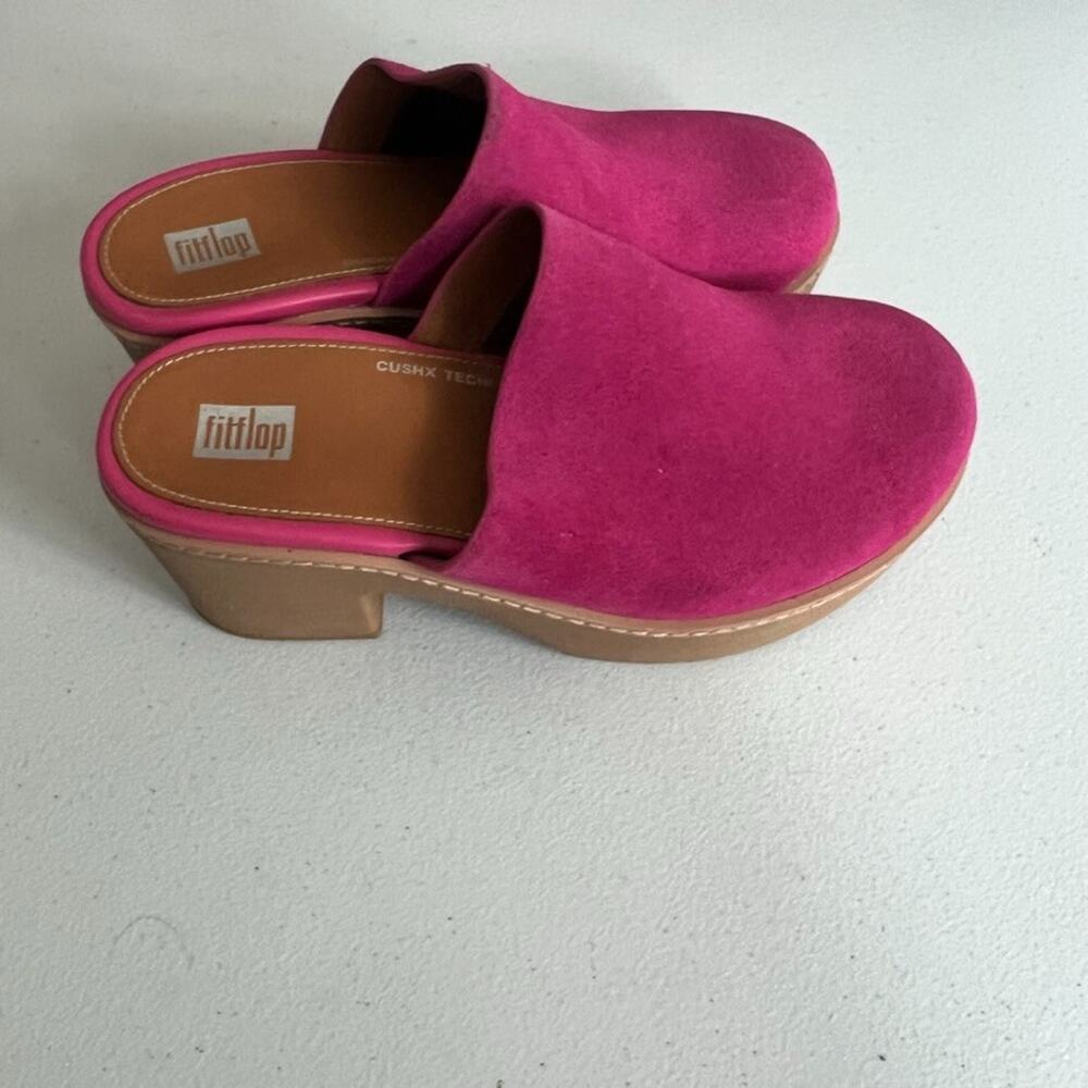 Fitflop Hot Pink Suede Mules Size 5 - Picture 2 of 13